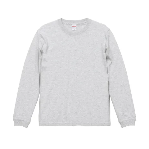 5.6オンス ロングスリーブTシャツ（1.6インチリブ） カラー:アッシュ（005）