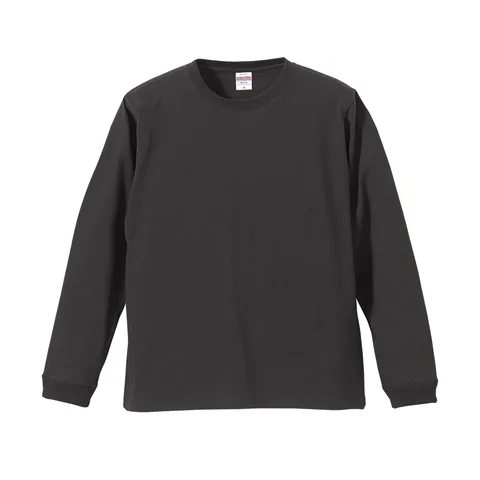5.6オンス ロングスリーブTシャツ（1.6インチリブ） カラー:スミ（165）