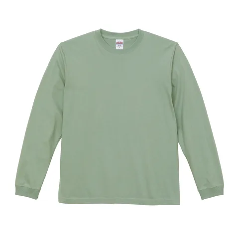 5.6オンス ロングスリーブTシャツ（1.6インチリブ） カラー:スモーキーグリーン（269）