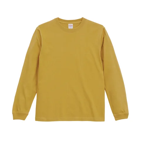5.6オンス ロングスリーブTシャツ（1.6インチリブ） カラー:ヘイジーイエロー（937）