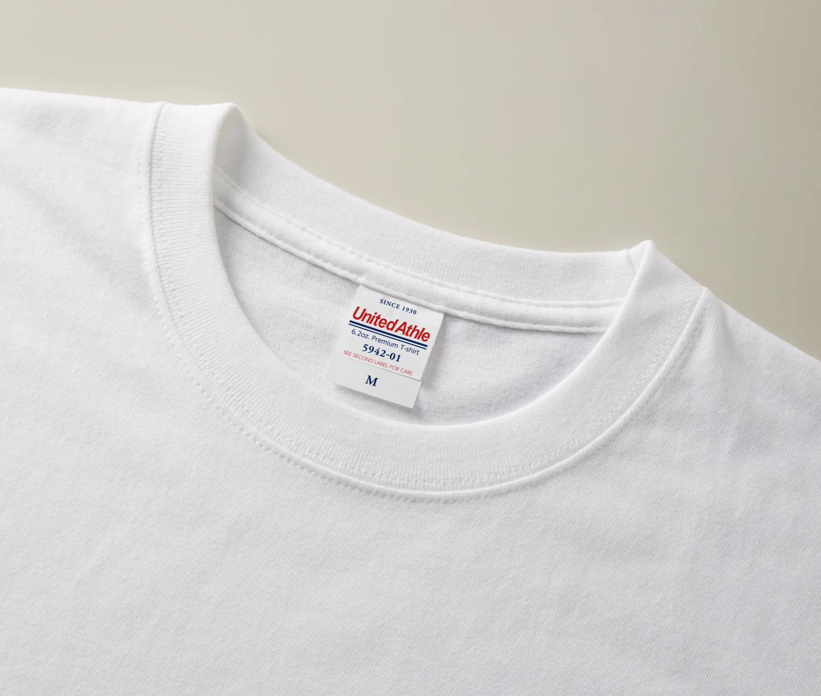 6.2オンス プレミアムTシャツ 首リブのダブルステッチ