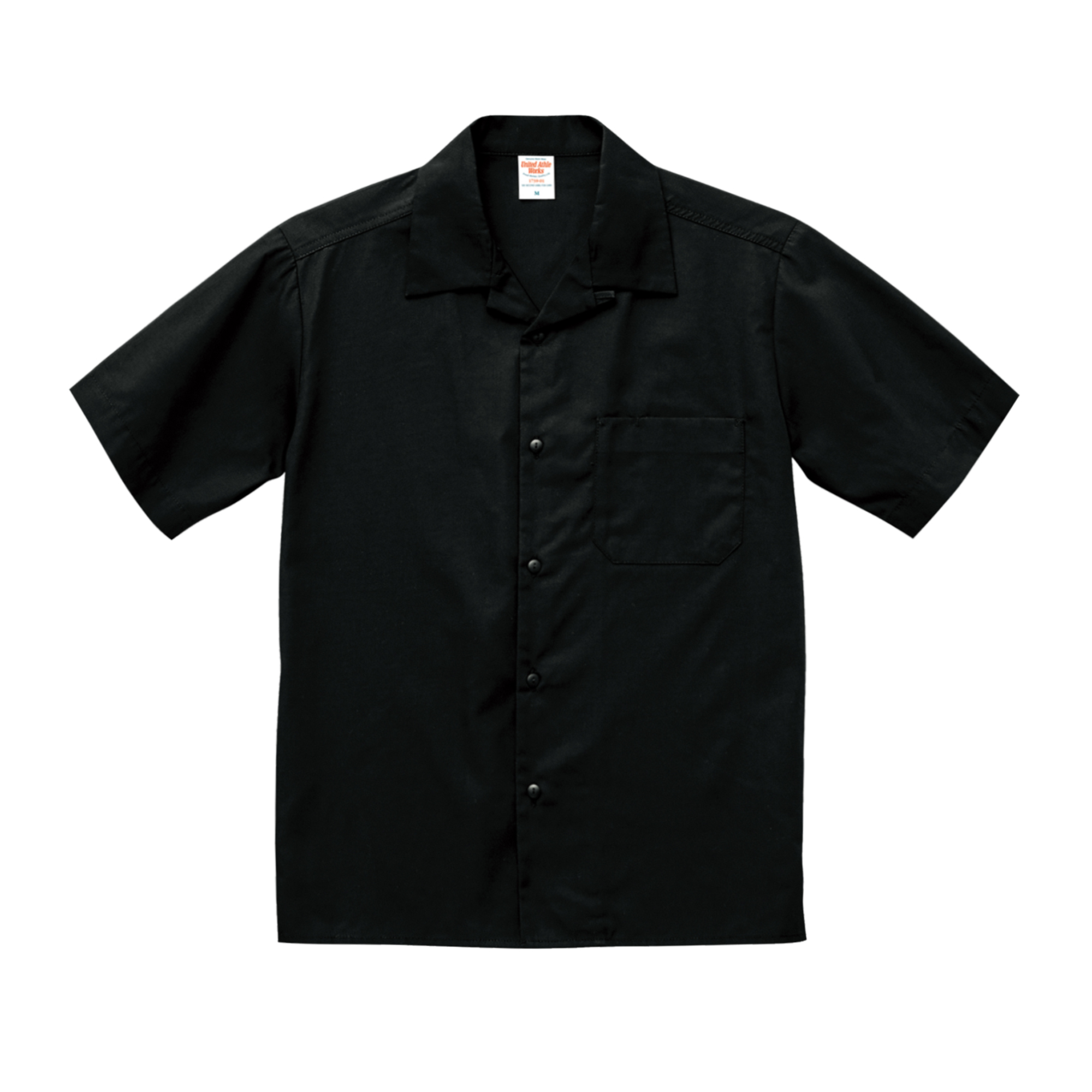 T/C オープンカラーシャツ 1759-01 ブラック フロントスタイル United Athle
