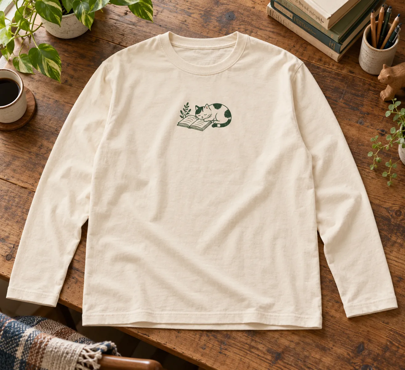 制作サンプル：長袖Tシャツ（ナチュラル）